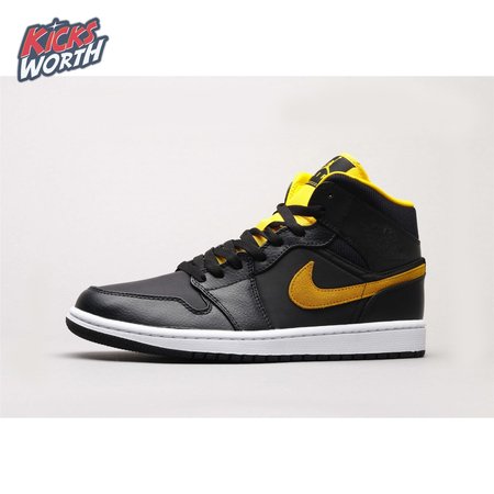 Air Jordan 1 Mid Black University Gold