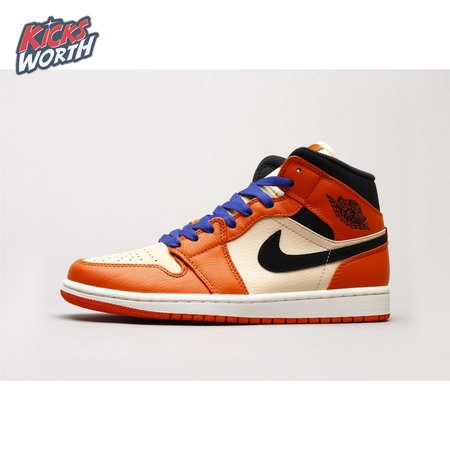 Air Jordan 1 Mid Team Orange Black