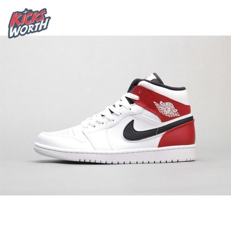 Air Jordan 1 Mid White Black Gym Red