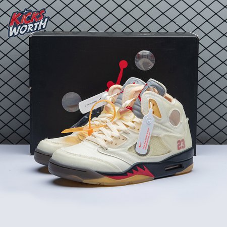 OFF-WHITE x Air Jordan 5 "Sail"